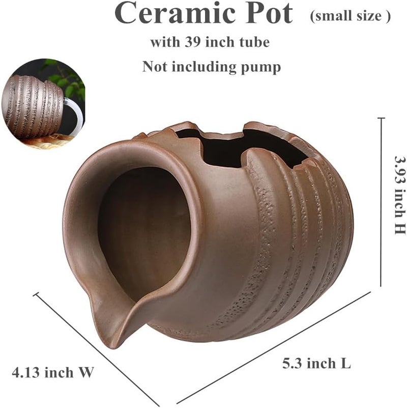 Andady Outdoor Garden Fountain Spitter Pond Water Feature Pump DIY Ceramic Pot Decoration (5.3 inch Color 1) - Image 3